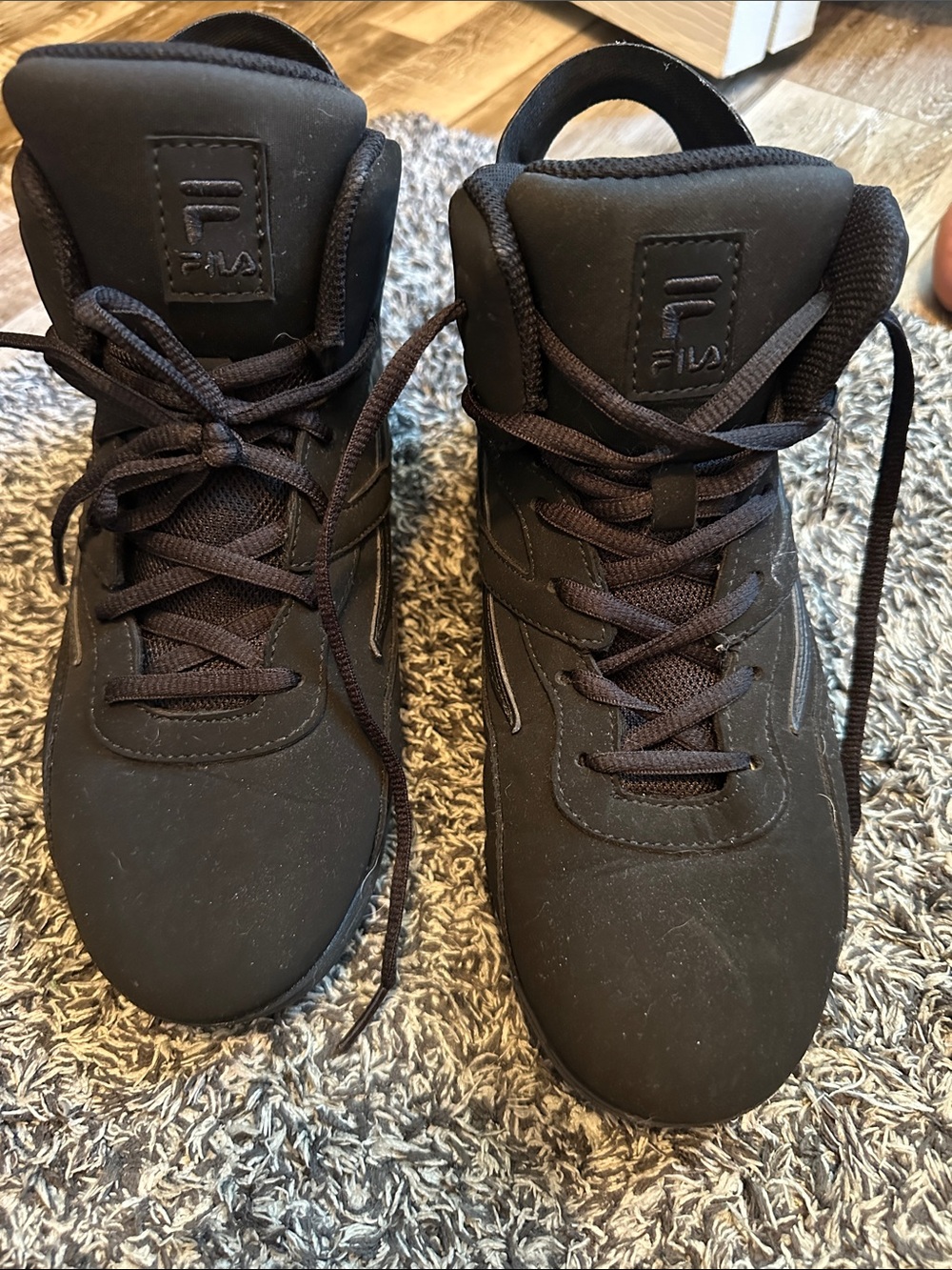Fila Black High-Top Athletic Sneakers, Size 7